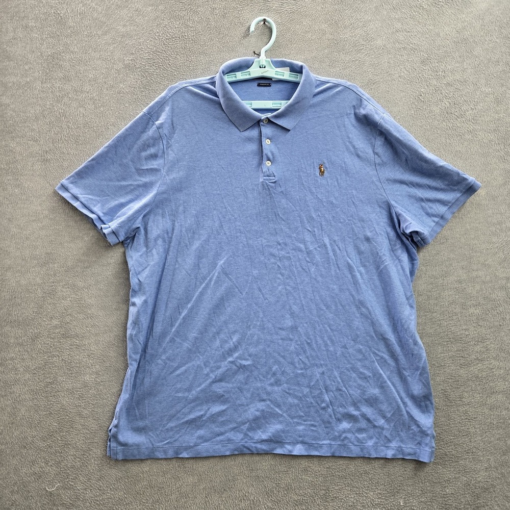 Polo Ralph Lauren Men Polo XXL Blue Pony Embroidery Short Sleeve